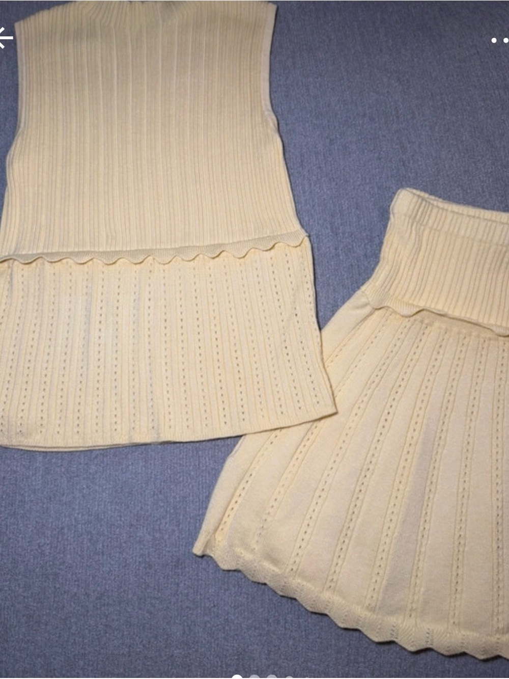 Cream Ribbed Knit Skater Skirt - Flattering A-Line Style